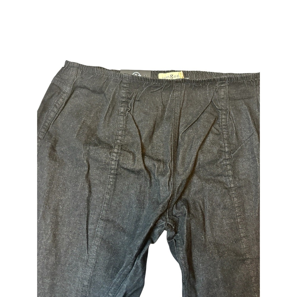 Umgee Pants Womens 9 Wide Flare Leg Lagenlook Ankle Black Denim‎ J4053 NWT - Picture 3 of 4
